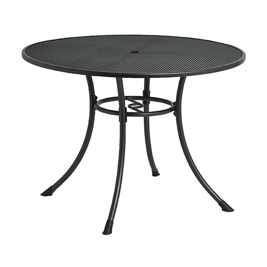 Prats Outdoor 1050mm Round Metal Dining Table In Grey_1