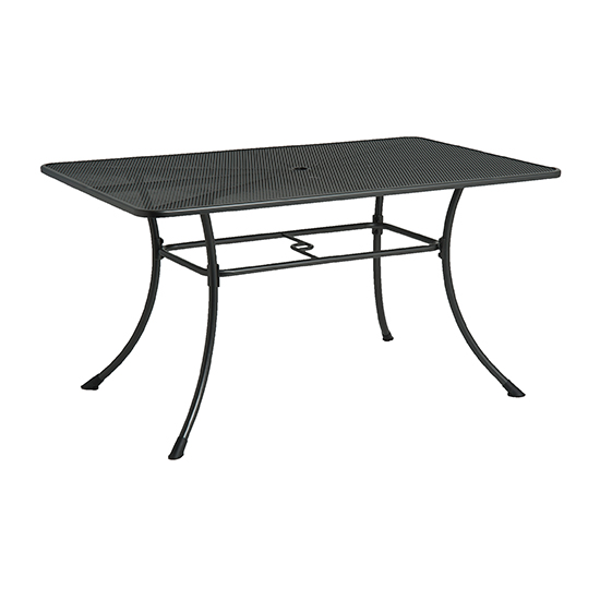 Product photograph of Prats Outdoor 1450mm Rectangular Metal Dining Table In Grey from Furniture in Fashion