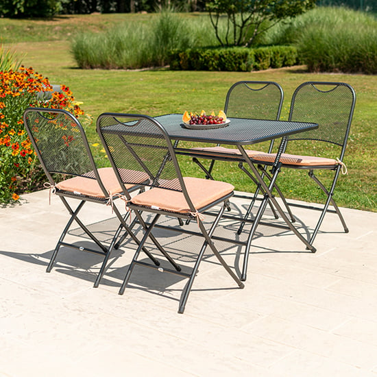 Prats Outdoor Metal 1100mm Folding Dining Table In Grey_3