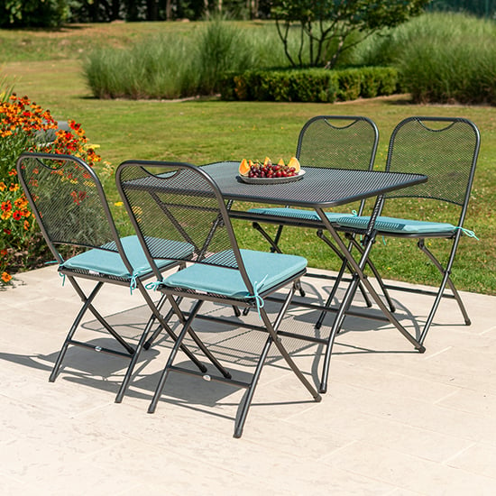 Prats Outdoor Metal 1100mm Folding Dining Table In Grey_5