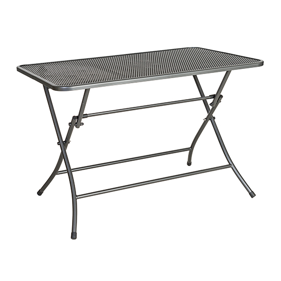 Product photograph of Prats Outdoor Metal 1100mm Folding Dining Table In Grey from Furniture in Fashion