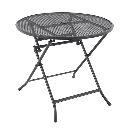 Prats Outdoor Metal 800mm Folding Dining Table In Grey