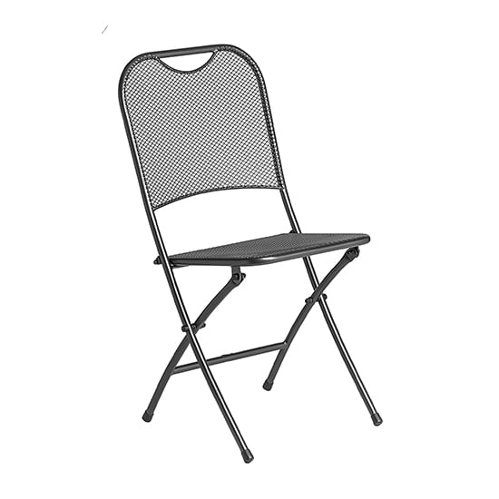 Product photograph of Prats Outdoor Metal Folding Dining Chair In Grey from Furniture in Fashion
