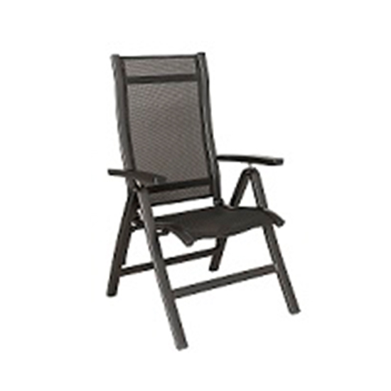 Photo of Prats outdoor metal folding recliner in grey