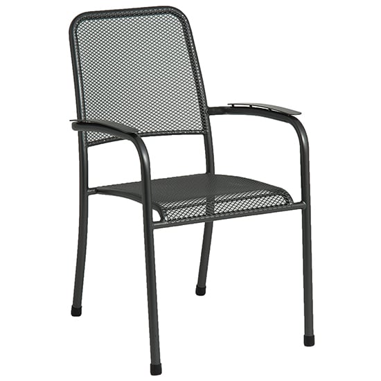Photo of Prats outdoor metal stacking armchair in grey