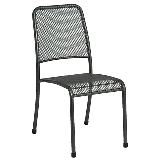Photo of Prats outdoor metal stacking dining chair in grey