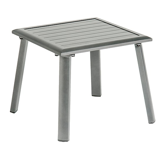 Prats Outdoor Metal Sunbed Side Table In Grey