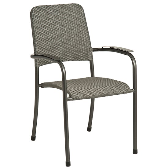 Product photograph of Prats Outdoor Metal Woven Armchair In Grey from Furniture in Fashion