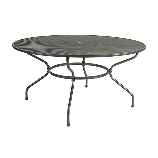 Prats Outdoor Round 1500mm Metal Dining Table In Grey_1