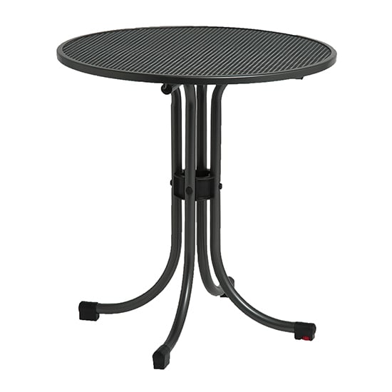 Photo of Prats outdoor round metal bistro table in grey