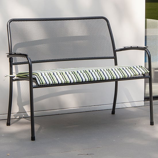 Read more about Prats outdoor seating bench in grey with charcoal cushion