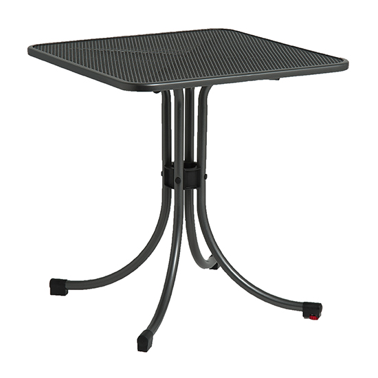 Prats Outdoor Square Metal Bistro Table In Grey