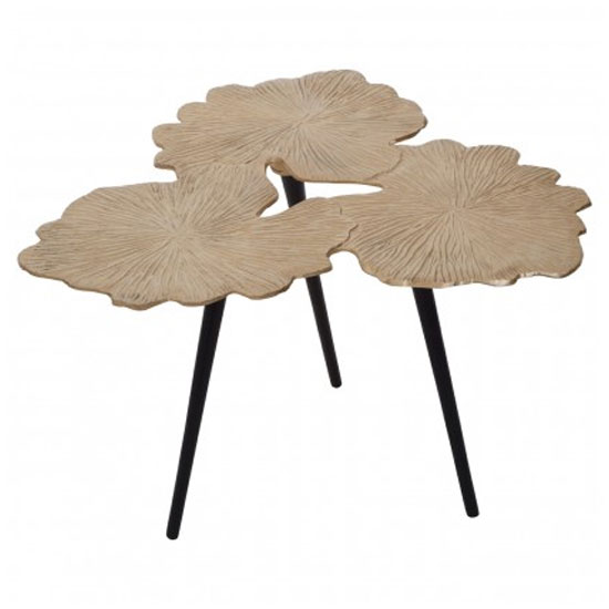 Pratt Large Aluminium Ginkgo Leaf Side Table In Gold And Black