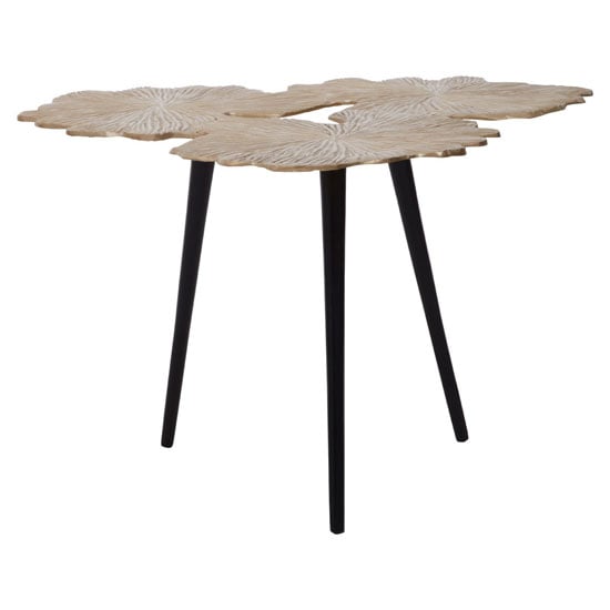 Read more about Pratt large aluminium ginkgo leaf side table in gold and black