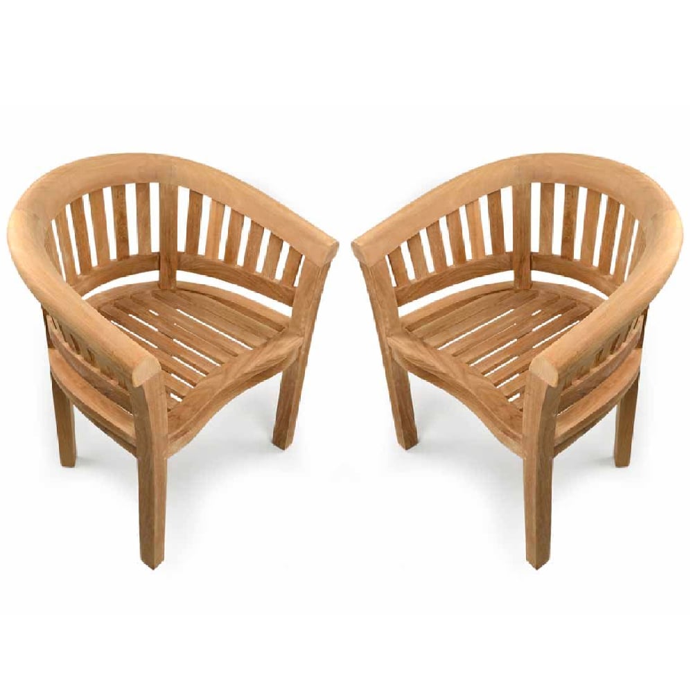 Product photograph of Prattville Teak Wooden Outdoor Arm Chairs In Pair from Furniture in Fashion