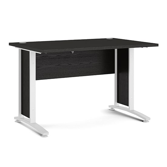 Product photograph of Prax 120cm Computer Desk In Black With White Legs from Furniture in Fashion