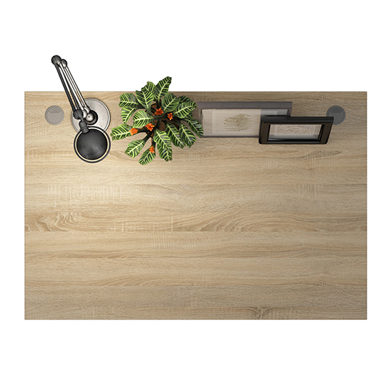 Prax 120cm Computer Desk In Oak With White Legs