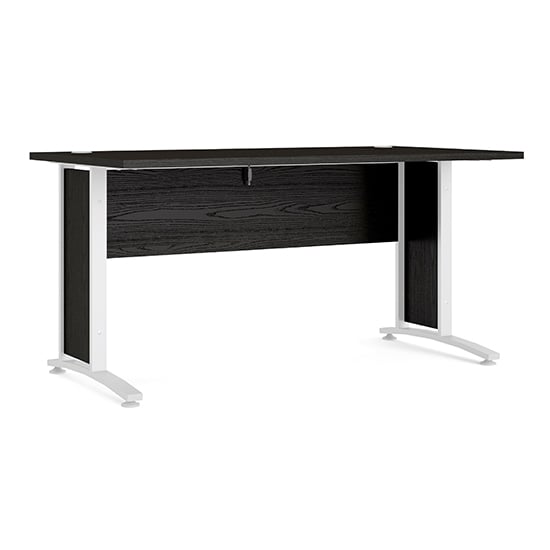 Photo of Prax 150cm computer desk in black with white legs