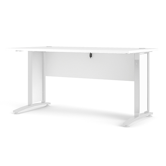 Prax 150cm Computer Desk In White With White Legs