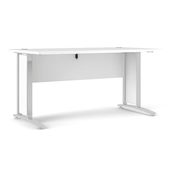 Photo of Prax 150cm computer desk in white with white legs