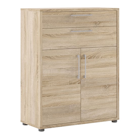 Product photograph of Prax 2 Doors 2 Drawers Office Storage Cabinet In Oak from Furniture in Fashion