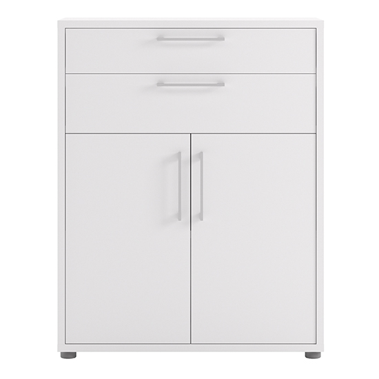 Prax 2 Doors 2 Drawers Office Storage Cabinet In White