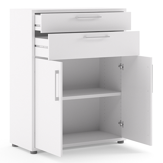 Prax 2 Doors 2 Drawers Office Storage Cabinet In White