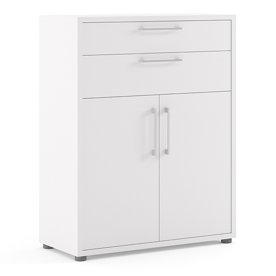 Photo of Prax 2 doors 2 drawers office storage cabinet in white