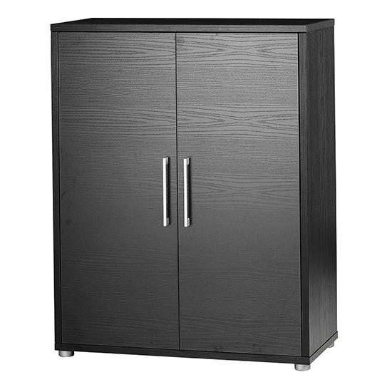 Prax 2 Doors 2 Shelves Office Storage Cabinet In Black_2