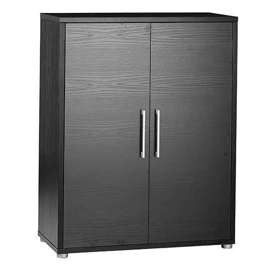 Prax 2 Doors 2 Shelves Office Storage Cabinet In Black_1