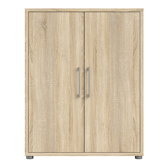 Prax 2 Doors 2 Shelves Office Storage Cabinet In Oak