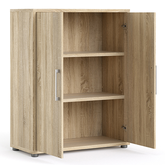 Prax 2 Doors 2 Shelves Office Storage Cabinet In Oak_3