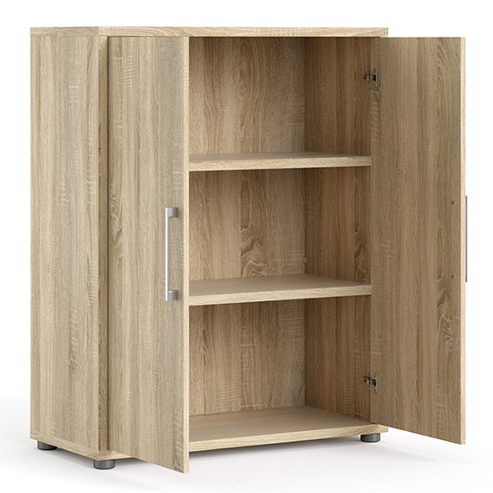 Prax 2 Doors 2 Shelves Office Storage Cabinet In Oak