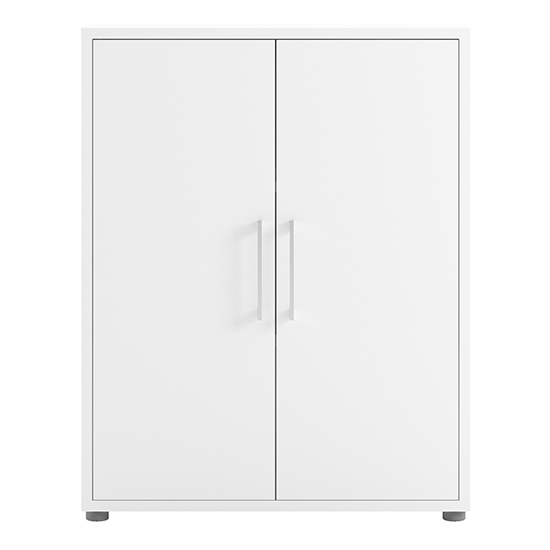 Prax 2 Doors 2 Shelves Office Storage Cabinet In White