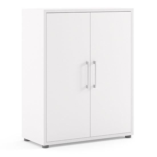 Read more about Prax 2 doors 2 shelves office storage cabinet in white