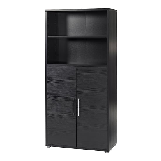 Prax 2 Doors 4 Shelves Office Storage Cabinet In Black_2