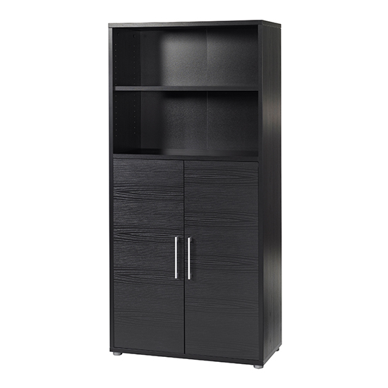 Prax 2 Doors 4 Shelves Office Storage Cabinet In Black_2