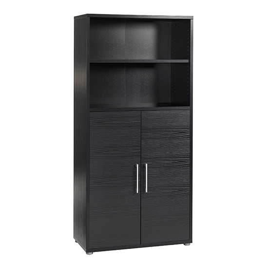 Photo of Prax 2 doors 4 shelves office storage cabinet in black