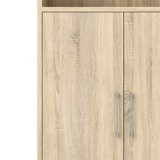 Prax 2 Doors 4 Shelves Office Storage Cabinet In Oak_5
