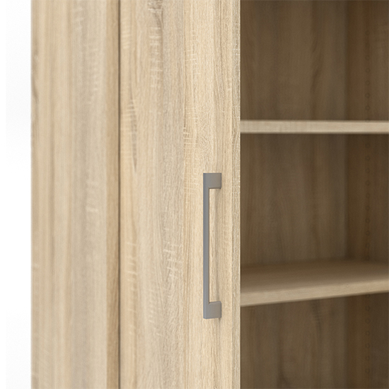 Prax 2 Doors 4 Shelves Office Storage Cabinet In Oak_6