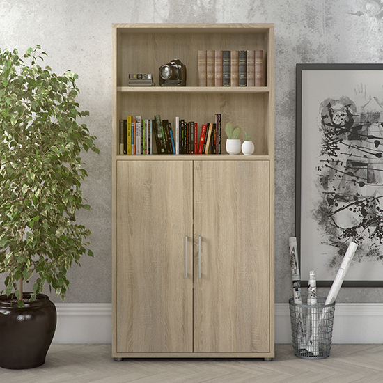 Read more about Prax 2 doors 4 shelves office storage cabinet in oak