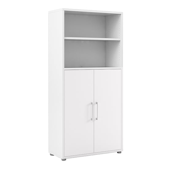 Prax 2 Doors 4 Shelves Office Storage Cabinet In White_2