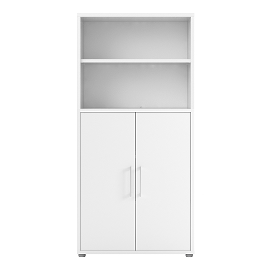 Prax 2 Doors 4 Shelves Office Storage Cabinet In White_3