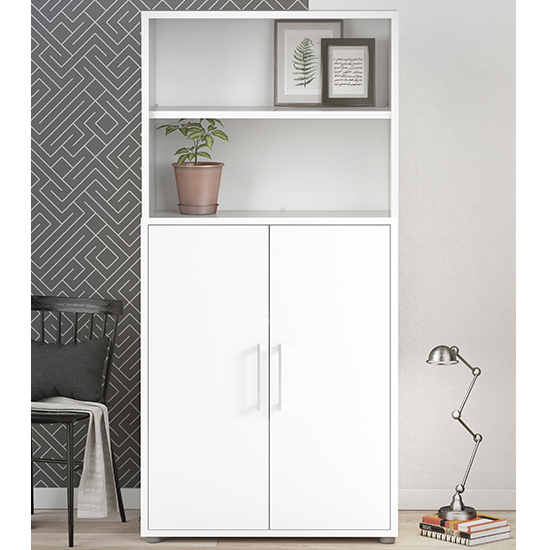 Read more about Prax 2 doors 4 shelves office storage cabinet in white