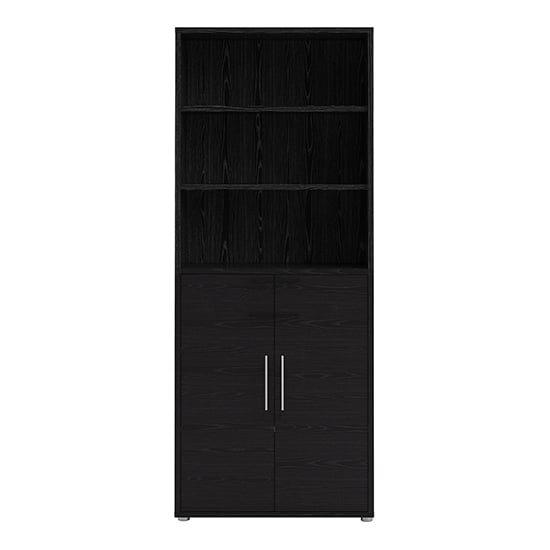 Prax 2 Doors 5 Shelves Office Storage Cabinet In Black_2