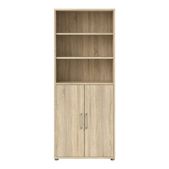 Prax 2 Doors 5 Shelves Office Storage Cabinet In Oak