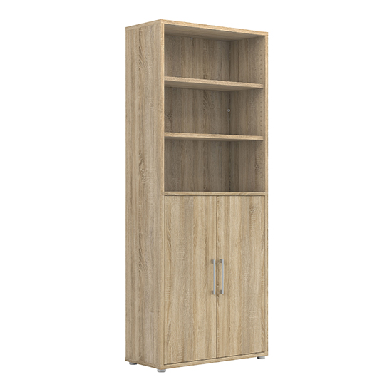 Prax 2 Doors 5 Shelves Office Storage Cabinet In Oak