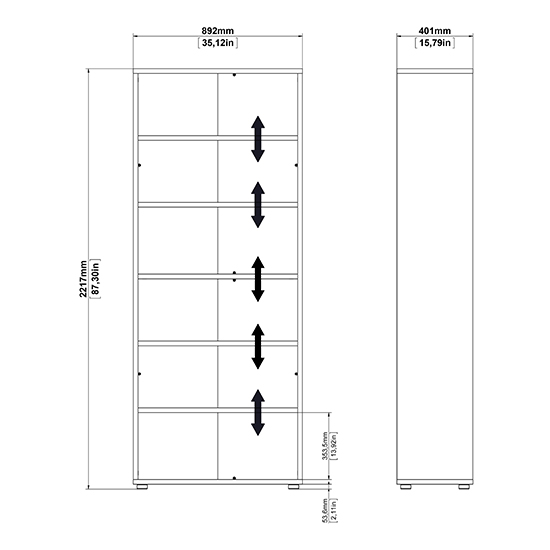 Prax 2 Doors 5 Shelves Office Storage Cabinet In White_6