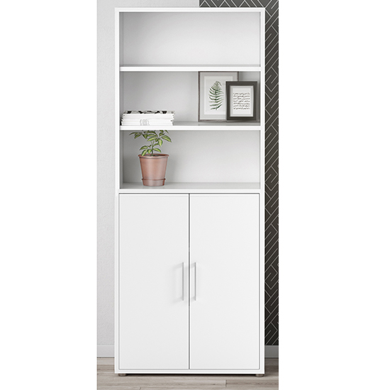 Read more about Prax 2 doors 5 shelves office storage cabinet in white