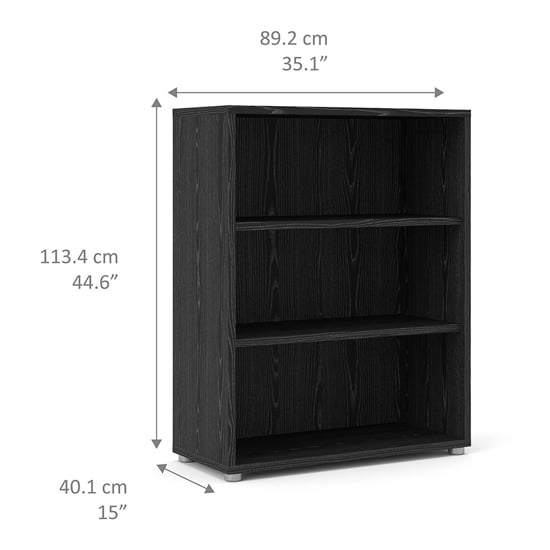 Prax Wooden 2 Shelves Home And Office Bookcase In Black_4